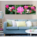 3 Panel Wall Art Oil Painting Lotus Painting Home Decoration Canvas Prints Pictures for Living Room Framed Art Mc-262